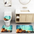 thumbnail image 1 of PUDMAD Pumpkins Burning in A Spooky Forest at Night Halloween 3 Piece Bathroom Rugs Set Bath Rug Contour Mat and Toilet Lid Cover, 1 of 2