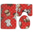 thumbnail image 1 of PUDMAD Puppy Baby 3 Piece Bathroom Rugs Set Bath Rug Contour Mat and Toilet Lid Cover, 1 of 2