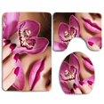 thumbnail image 1 of PUDMAD Purple Beauty 3 Piece Bathroom Rugs Set Bath Rug Contour Mat and Toilet Lid Cover, 1 of 2
