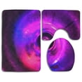 thumbnail image 1 of PUDMAD Purple Circles Spots Bright 3 Piece Bathroom Rugs Set Bath Rug Contour Mat and Toilet Lid Cover, 1 of 2