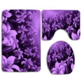 thumbnail image 1 of PUDMAD Purple Everywhere 3 Piece Bathroom Rugs Set Bath Rug Contour Mat and Toilet Lid Cover, 1 of 2