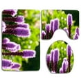 thumbnail image 1 of PUDMAD Purple Liatris 3 Piece Bathroom Rugs Set Bath Rug Contour Mat and Toilet Lid Cover, 1 of 2