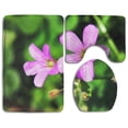 thumbnail image 1 of PUDMAD Purple Morning Glory 3 Piece Bathroom Rugs Set Bath Rug Contour Mat and Toilet Lid Cover, 1 of 2