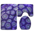 thumbnail image 1 of PUDMAD Purple Rainbow Wood Coral 3 Piece Bathroom Rugs Set Bath Rug Contour Mat and Toilet Lid Cover, 1 of 2