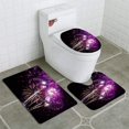 thumbnail image 1 of PUDMAD Pyrotechnics Fireworks on Black 3 Piece Bathroom Rugs Set Bath Rug Contour Mat and Toilet Lid Cover, 1 of 2