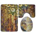 thumbnail image 1 of PUDMAD Qiuju Violin Painting 3 Piece Bathroom Rugs Set Bath Rug Contour Mat and Toilet Lid Cover, 1 of 2