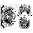 thumbnail image 1 of PUDMAD Queen Vintage Ornate Banner Woman Portrait Historical Heraldic Royal 3 Piece Bathroom Rugs Set Bath Rug Contour Mat and Toilet Lid Cover, 1 of 2