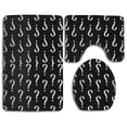 thumbnail image 1 of PUDMAD Question Mark 3 Piece Bathroom Rugs Set Bath Rug Contour Mat and Toilet Lid Cover, 1 of 2