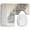 thumbnail image 1 of PUDMAD Question Mark 3 Piece Bathroom Rugs Set Bath Rug Contour Mat and Toilet Lid Cover, 1 of 2