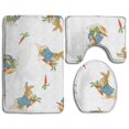 thumbnail image 1 of PUDMAD Rabbit Carrot 3 Piece Bathroom Rugs Set Bath Rug Contour Mat and Toilet Lid Cover, 1 of 2