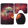 thumbnail image 1 of PUDMAD Raccoon Art 3 Piece Bathroom Rugs Set Bath Rug Contour Mat and Toilet Lid Cover, 1 of 2