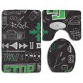 thumbnail image 1 of PUDMAD Radio Doodle 3 Piece Bathroom Rugs Set Bath Rug Contour Mat and Toilet Lid Cover, 1 of 2