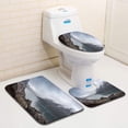 thumbnail image 1 of PUDMAD Rain on Lake Minnewanka in Banff 3 Piece Bathroom Rugs Set Bath Rug Contour Mat and Toilet Lid Cover, 1 of 2