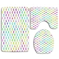 thumbnail image 1 of PUDMAD Rainbow Colorful Love Heart 3 Piece Bathroom Rugs Set Bath Rug Contour Mat and Toilet Lid Cover, 1 of 2