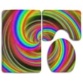 thumbnail image 1 of PUDMAD Rainbow Colorful Swirl 3 Piece Bathroom Rugs Set Bath Rug Contour Mat and Toilet Lid Cover, 1 of 2