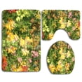 thumbnail image 1 of PUDMAD Rainbow Flowers 3 Piece Bathroom Rugs Set Bath Rug Contour Mat and Toilet Lid Cover, 1 of 2