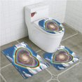 thumbnail image 1 of PUDMAD Rainbow Heart 3 Piece Bathroom Rugs Set Bath Rug Contour Mat and Toilet Lid Cover, 1 of 2