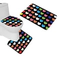 thumbnail image 1 of PUDMAD Rainbow Hearts 3 Piece Bathroom Rugs Set Bath Rug Contour Mat and Toilet Lid Cover, 1 of 2
