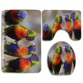 thumbnail image 1 of PUDMAD Rainbow Lorikeets Having Chat 3 Piece Bathroom Rugs Set Bath Rug Contour Mat and Toilet Lid Cover, 1 of 2