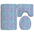 thumbnail image 1 of PUDMAD Rainbow Mermaid Scales Blue Pink 3 Piece Bathroom Rugs Set Bath Rug Contour Mat and Toilet Lid Cover, 1 of 2