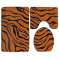 thumbnail image 1 of PUDMAD Rainbow Pride Aloha Triple Pineapple Tiger Stripe 3 Piece Bathroom Rugs Set Bath Rug Contour Mat and Toilet Lid Cover, 1 of 2