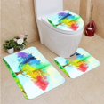 thumbnail image 1 of PUDMAD Rainbow Tree Color Colorful Watercolor Painting 2 3 Piece Bathroom Rugs Set Bath Rug Contour Mat and Toilet Lid Cover, 1 of 2