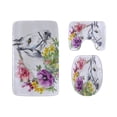 thumbnail image 1 of PUDMAD Rainbow Water Running White Horse in Flowers 3 Piece Bathroom Rugs Set Bath Rug Contour Mat and Toilet Lid Cover, 1 of 2