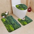 thumbnail image 1 of PUDMAD Rainforest Aerial View Forest Aerial View Jungle 3 Piece Bathroom Rugs Set Bath Rug Contour Mat and Toilet Lid Cover, 1 of 2