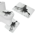 thumbnail image 1 of PUDMAD Raved Bird Flying Smoke Black White 3 Piece Bathroom Rugs Set Bath Rug Contour Mat and Toilet Lid Cover, 1 of 2