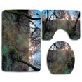 thumbnail image 1 of PUDMAD Ray Lights Within Flowers Branch 3 Piece Bathroom Rugs Set Bath Rug Contour Mat and Toilet Lid Cover, 1 of 2