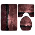 thumbnail image 1 of PUDMAD ReD Night 3 Piece Bathroom Rugs Set Bath Rug Contour Mat and Toilet Lid Cover, 1 of 2