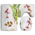 thumbnail image 1 of PUDMAD Realistic Almond Tree Prunus Dulcis Brunch Flowers Leaves 3 Piece Bathroom Rugs Set Bath Rug Contour Mat and Toilet Lid Cover, 1 of 2