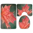 thumbnail image 1 of PUDMAD Red Autumn Leaf 3 Piece Bathroom Rugs Set Bath Rug Contour Mat and Toilet Lid Cover, 1 of 2