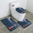 thumbnail image 1 of PUDMAD Red Buoy 3 Piece Bathroom Rugs Set Bath Rug Contour Mat and Toilet Lid Cover, 1 of 2