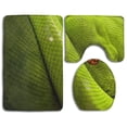 thumbnail image 1 of PUDMAD Red Eye Green Snake 3 Piece Bathroom Rugs Set Bath Rug Contour Mat and Toilet Lid Cover, 1 of 2