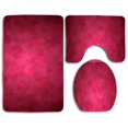 thumbnail image 1 of PUDMAD Red Floral 3 Piece Bathroom Rugs Set Bath Rug Contour Mat and Toilet Lid Cover, 1 of 2