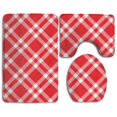 thumbnail image 1 of PUDMAD Red Graphic 3 Piece Bathroom Rugs Set Bath Rug Contour Mat and Toilet Lid Cover, 1 of 2