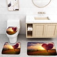 thumbnail image 1 of PUDMAD Red Heart Shaped Tree 3 Piece Bathroom Rugs Set Bath Rug Contour Mat and Toilet Lid Cover, 1 of 2