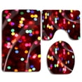 thumbnail image 1 of PUDMAD Red Light Star 3 Piece Bathroom Rugs Set Bath Rug Contour Mat and Toilet Lid Cover, 1 of 2