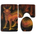 thumbnail image 1 of PUDMAD Red Phoenix Wolf 3 Piece Bathroom Rugs Set Bath Rug Contour Mat and Toilet Lid Cover, 1 of 2