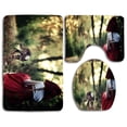 thumbnail image 1 of PUDMAD Red Riding Hood and Wolf 3 Piece Bathroom Rugs Set Bath Rug Contour Mat and Toilet Lid Cover, 1 of 2