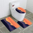 thumbnail image 1 of PUDMAD Red Sky Over Mountains at Sunrise 3 Piece Bathroom Rugs Set Bath Rug Contour Mat and Toilet Lid Cover, 1 of 2