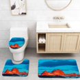 thumbnail image 1 of PUDMAD Red Sunset 3 Piece Bathroom Rugs Set Bath Rug Contour Mat and Toilet Lid Cover, 1 of 2
