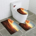 thumbnail image 1 of PUDMAD Red and orange sunset in mountains in autumn time Landscape sunny beams 3 Piece Bathroom Rugs Set Bath Rug Contour Mat and Toilet Lid Cover, 1 of 2