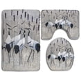 thumbnail image 1 of PUDMAD RedCrowned Crane 3 Piece Bathroom Rugs Set Bath Rug Contour Mat and Toilet Lid Cover, 1 of 2