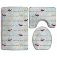 thumbnail image 1 of PUDMAD Retro Airplane 3 Piece Bathroom Rugs Set Bath Rug Contour Mat and Toilet Lid Cover, 1 of 2