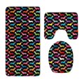thumbnail image 1 of PUDMAD Retro Dogs Dachshund 3 Piece Bathroom Rugs Set Bath Rug Contour Mat and Toilet Lid Cover, 1 of 2