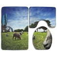 thumbnail image 1 of PUDMAD Retro Funny Weird Sheep 3 Piece Bathroom Rugs Set Bath Rug Contour Mat and Toilet Lid Cover, 1 of 2
