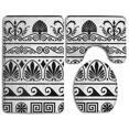 thumbnail image 1 of PUDMAD Retro Greek 3 Piece Bathroom Rugs Set Bath Rug Contour Mat and Toilet Lid Cover, 1 of 2