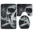 thumbnail image 1 of PUDMAD Retro Pirate and Skull Compass 3 Piece Bathroom Rugs Set Bath Rug Contour Mat and Toilet Lid Cover, 1 of 2